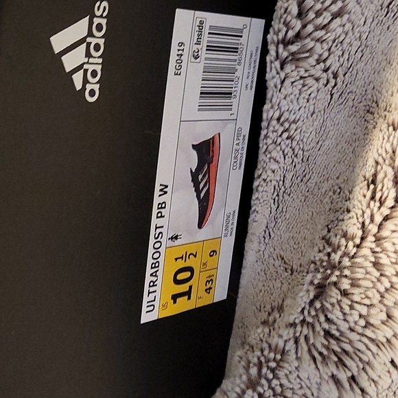 Black/Orange Adidas Ultra Boost Size 10.5 - Picture 6 of 8